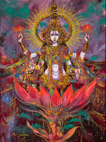 Lakshmi, Hindu Goddess of Light painting by Abhishek Singh