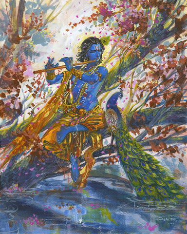 Beautiful modern depiction of Krishna by visual artist Abhishek Singh